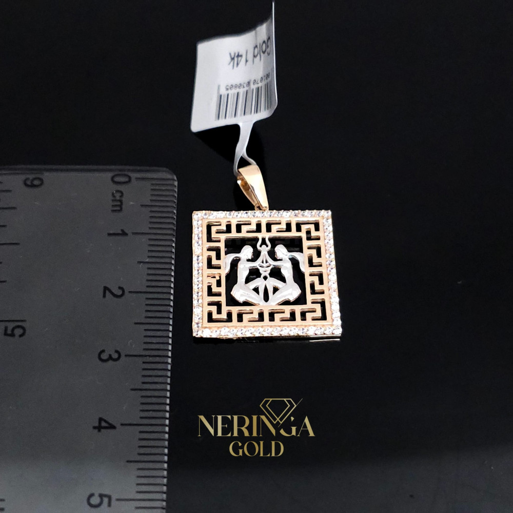 Rose gold zodiac sign pendant #59881