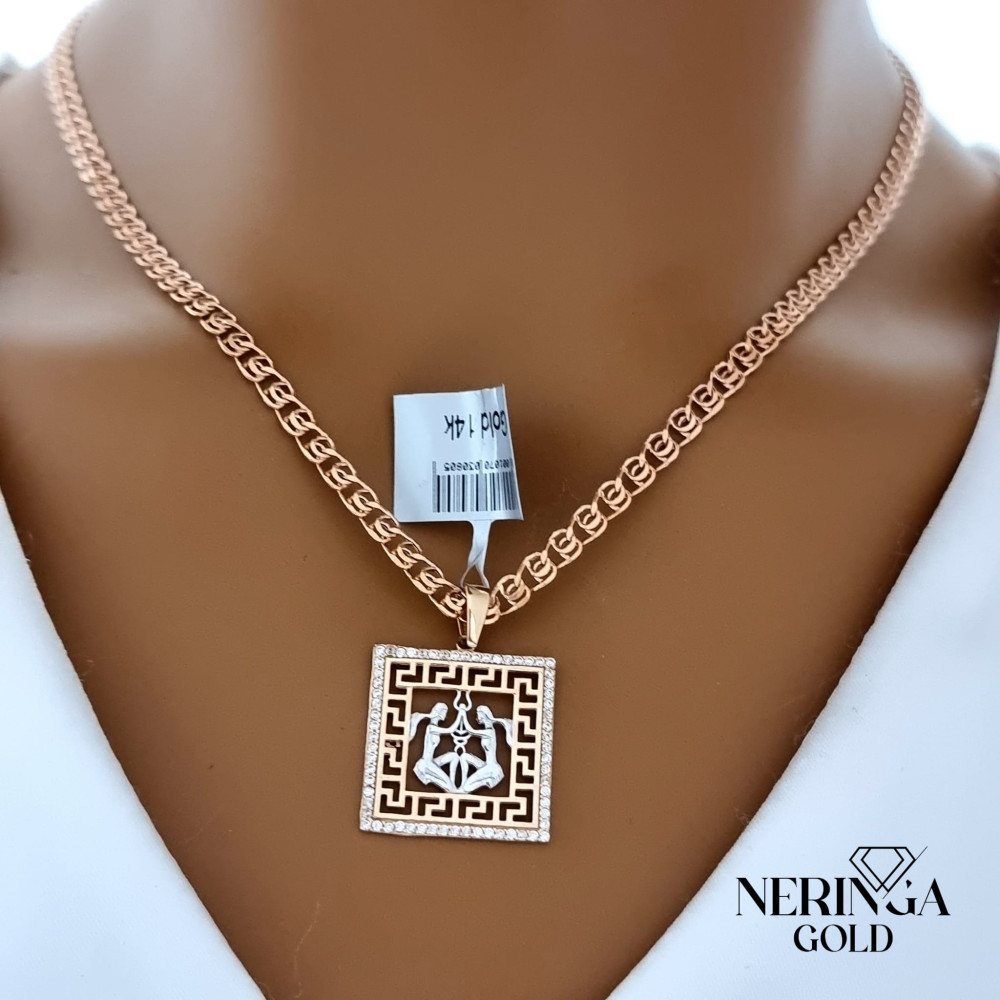 Rose gold zodiac sign pendant #59881