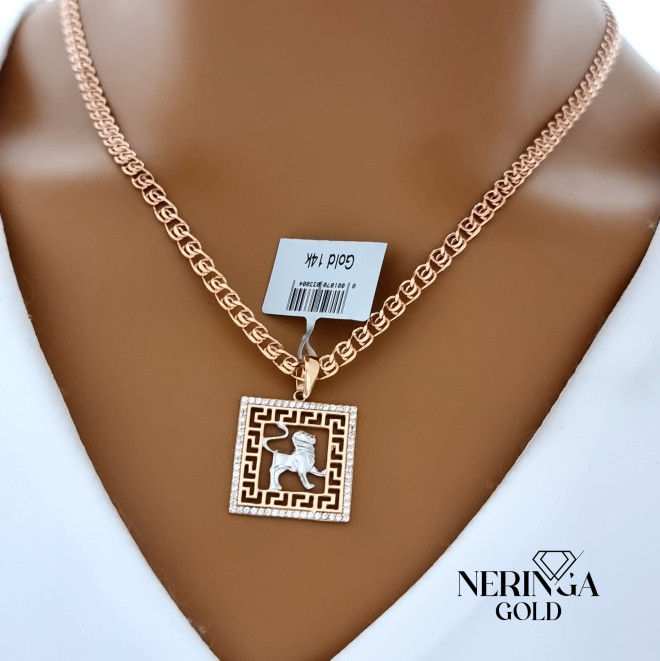Rose gold zodiac sign pendant #59876