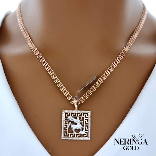 Rose gold zodiac sign pendant #59878