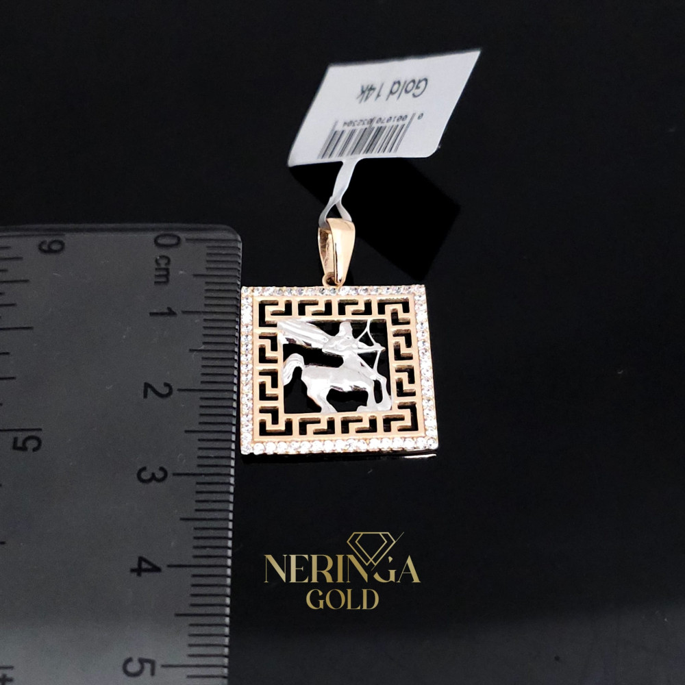 Rose gold zodiac sign pendant #59878