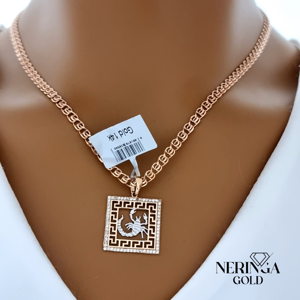 Rose gold zodiac sign pendant #59877