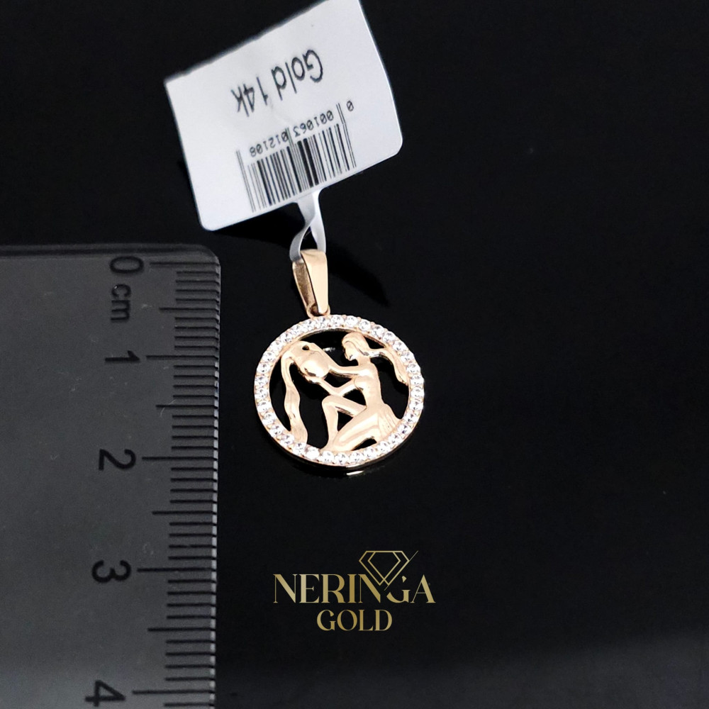 Rose gold zodiac sign pendant #66478