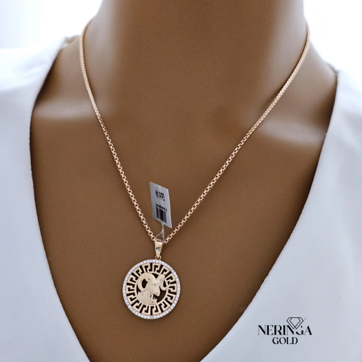 White rose gold zodiac sign pendant #66475