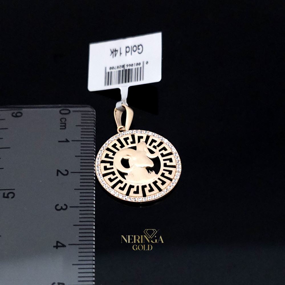 White rose gold zodiac sign pendant #66475