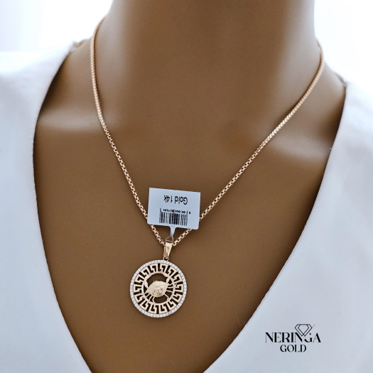 White rose gold zodiac sign pendant #66476