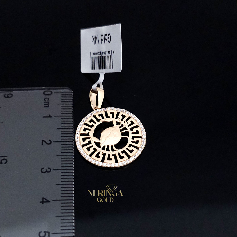 White rose gold zodiac sign pendant #66476