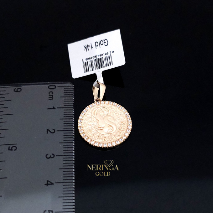 Rose gold zodiac sign pendant #61576