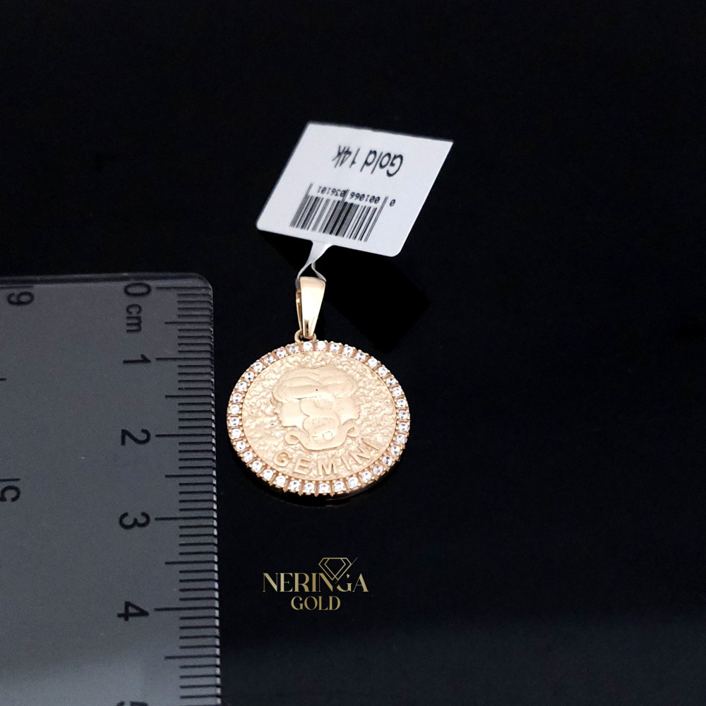 Rose gold zodiac sign pendant #66461