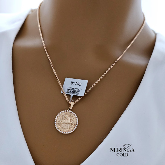 Rose gold zodiac sign pendant #66457
