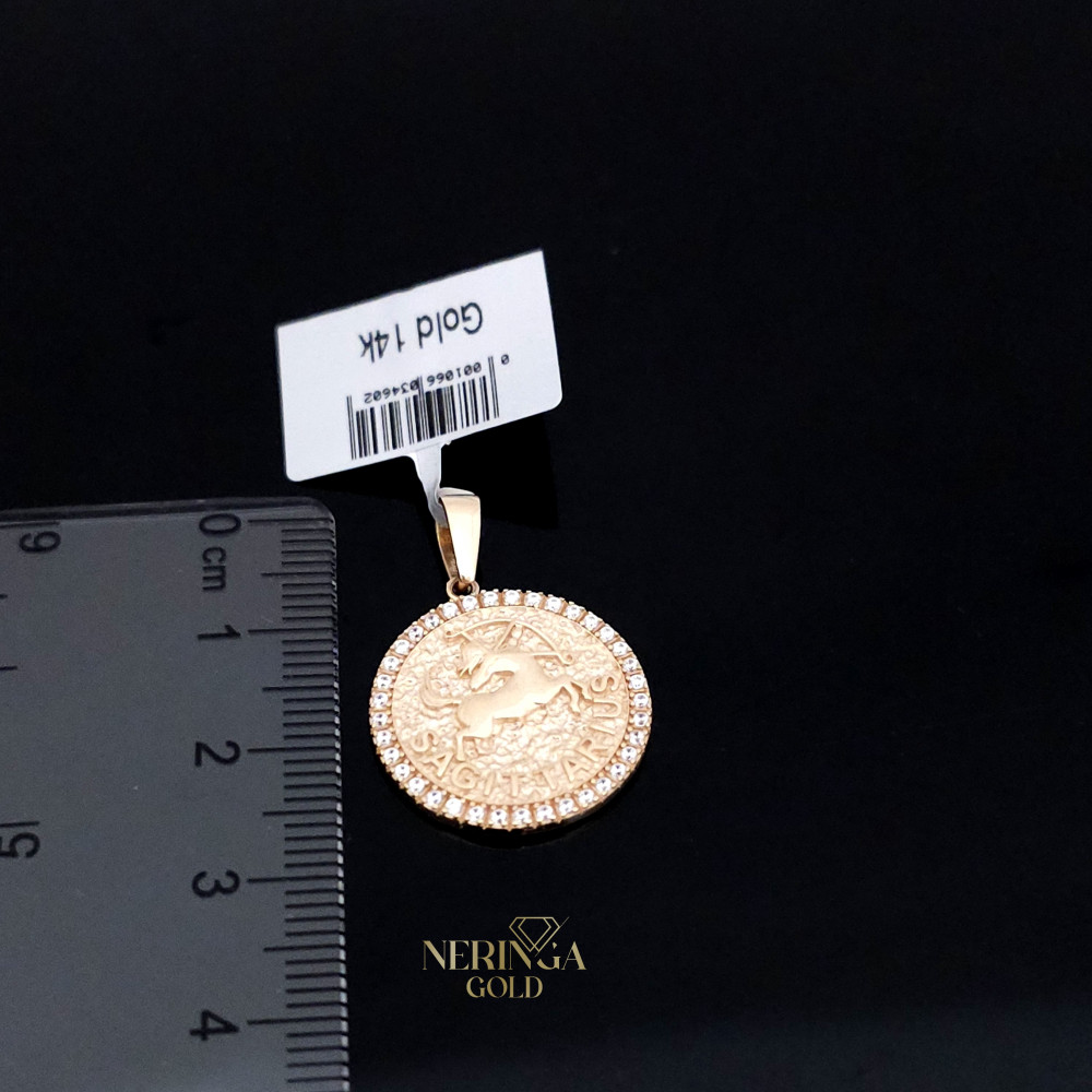 Rose gold zodiac sign pendant #66457