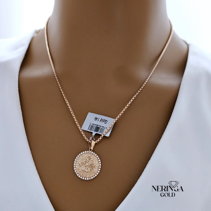 Rose gold zodiac sign pendant #61574