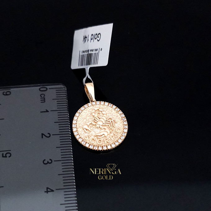 Rose gold zodiac sign pendant #61574