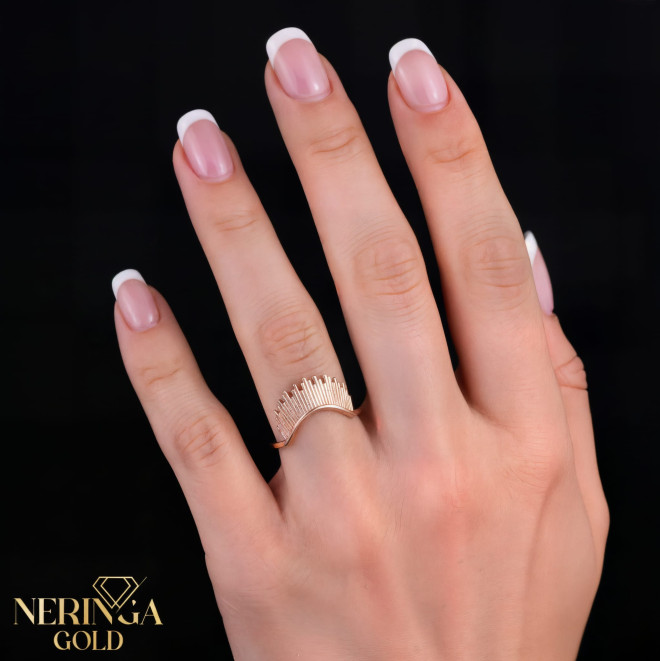 Rose gold women's ring #65767