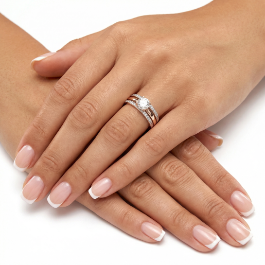 Rose gold women's ring #65220