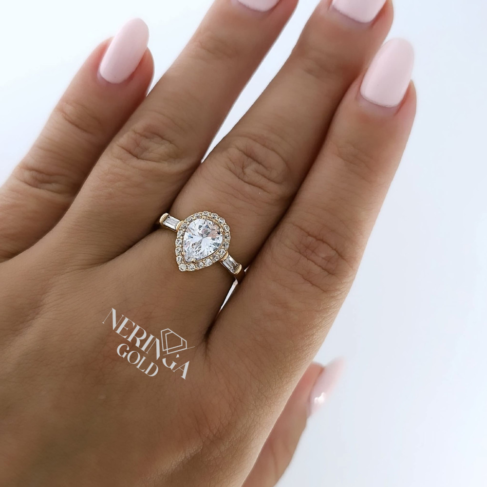 Rose gold women's ring #65339