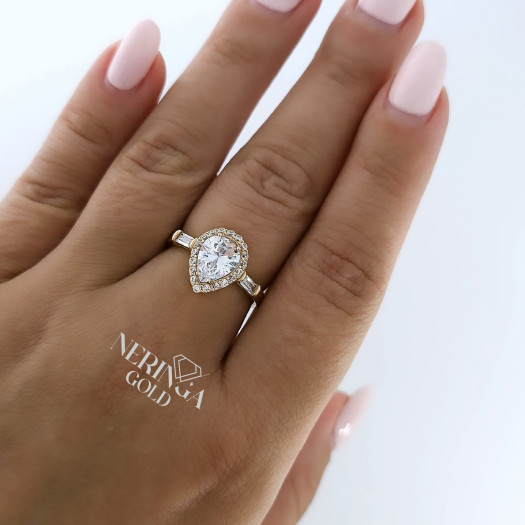 Rose gold women's ring #65339