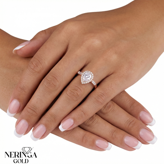 Rose gold women's ring #65201