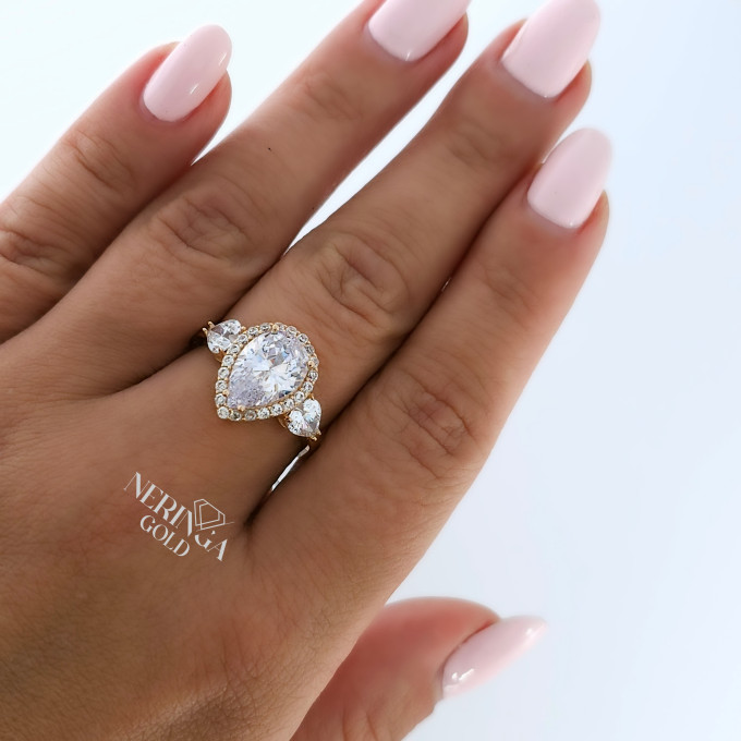 Rose gold women's ring #63895