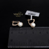 Rose gold english lock earrings #69032