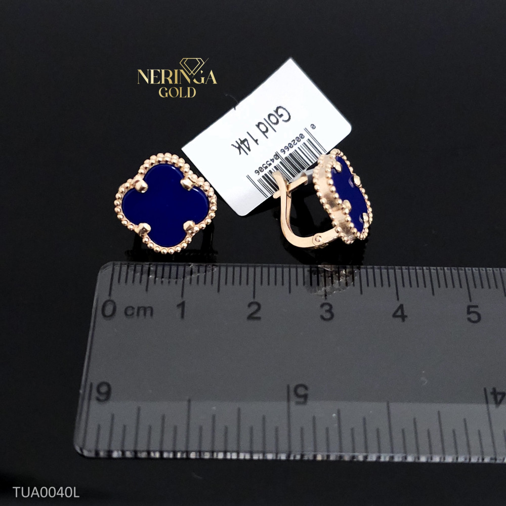 Rose gold english lock earrings #65993