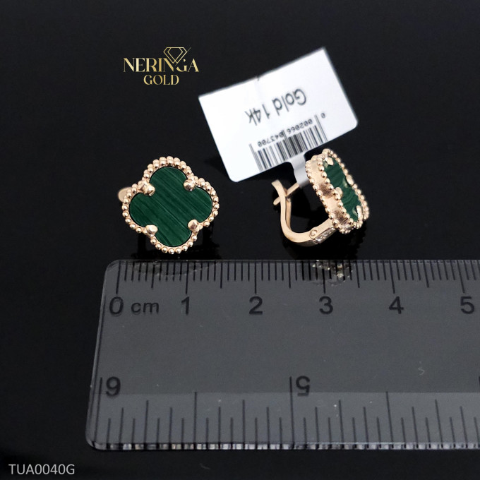 Rose gold english lock earrings #63913