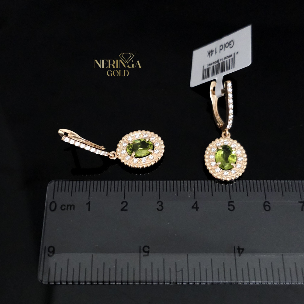 Rose gold english lock earrings #65966