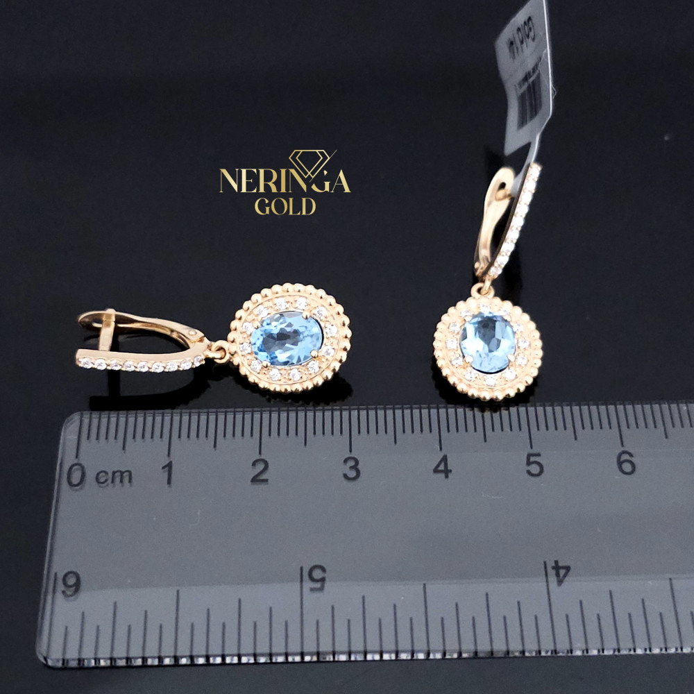 Rose gold english lock earrings #65801