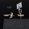 Rose gold english lock earrings #67157