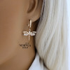 Rose gold english lock earrings #67157