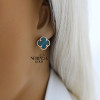 Rose gold english lock earrings #69841