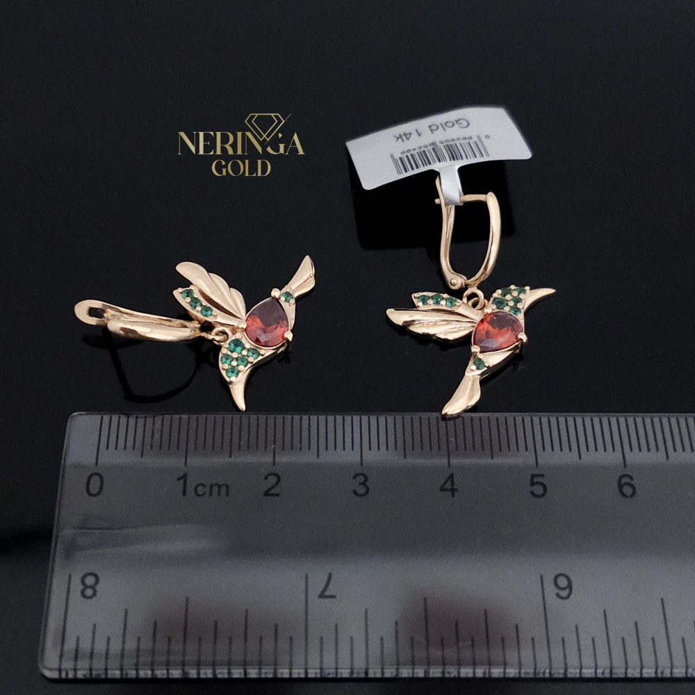 Rose gold english lock earrings #65973