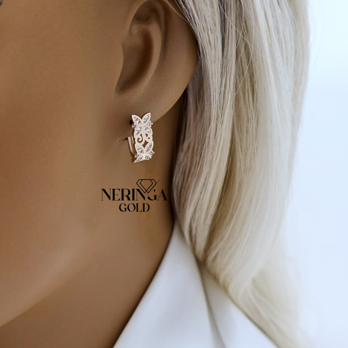 Rose gold english lock earrings #60518 Rose gold english lock earrings #60518