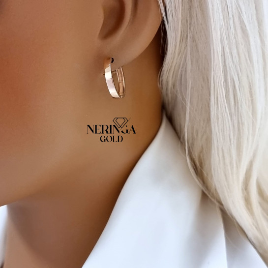 Rose gold hoop earrings #66168