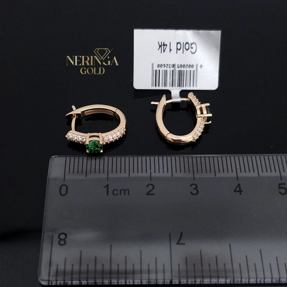 Rose gold english lock earrings #66872
