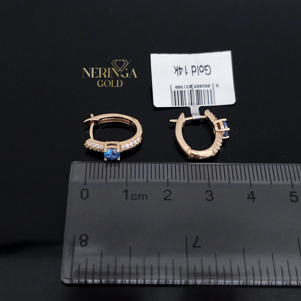 Rose gold english lock earrings #65812