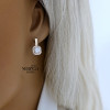 Rose gold english lock earrings #66868