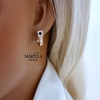 Rose gold english lock earrings #66866