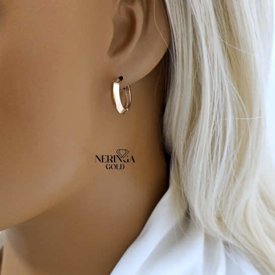 Rose gold hoop earrings #66170