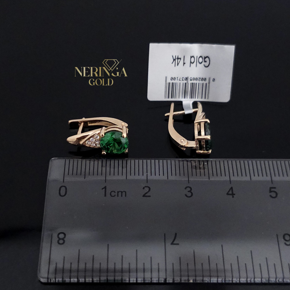 Rose gold english lock earrings #65969