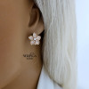 Rose gold english lock earrings #59946