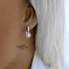Rose gold english lock earrings #66870