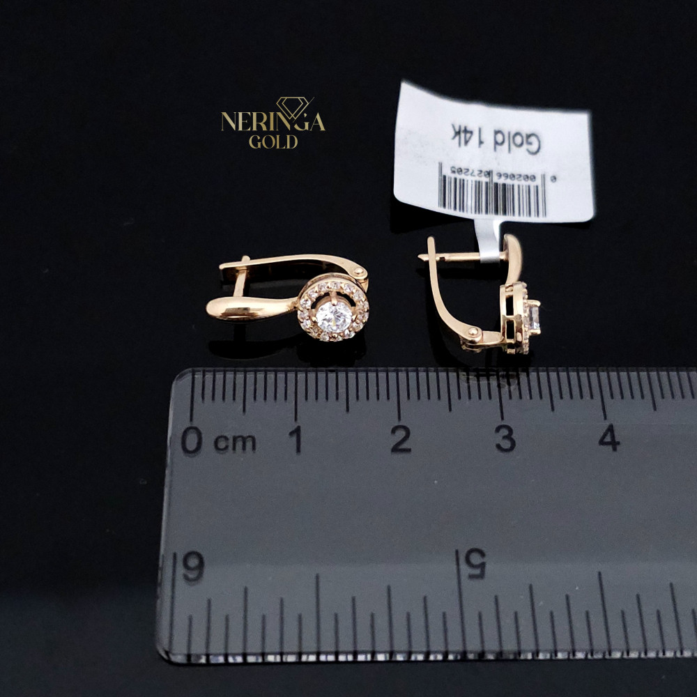Rose gold english lock earrings #66870