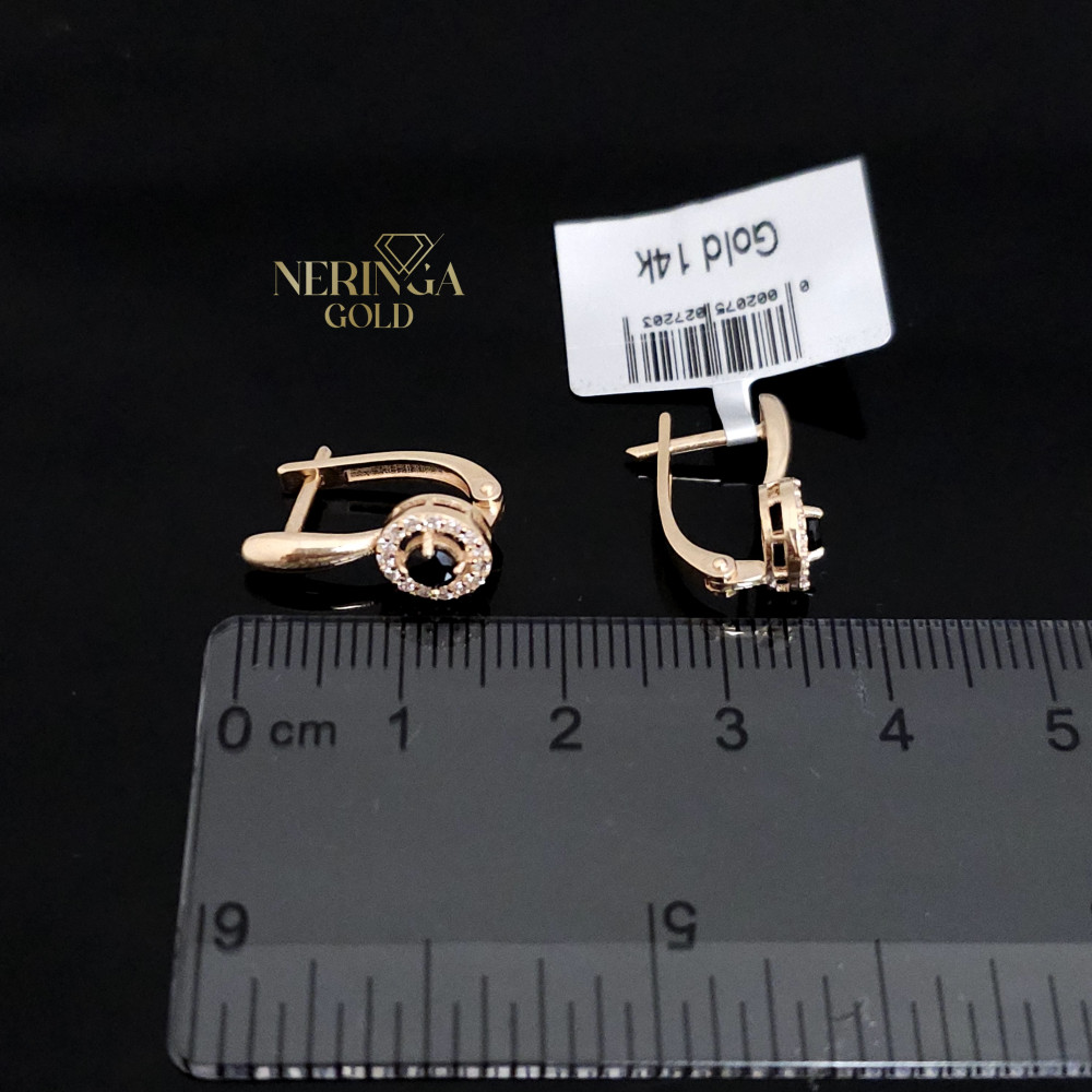 Rose gold english lock earrings #69487