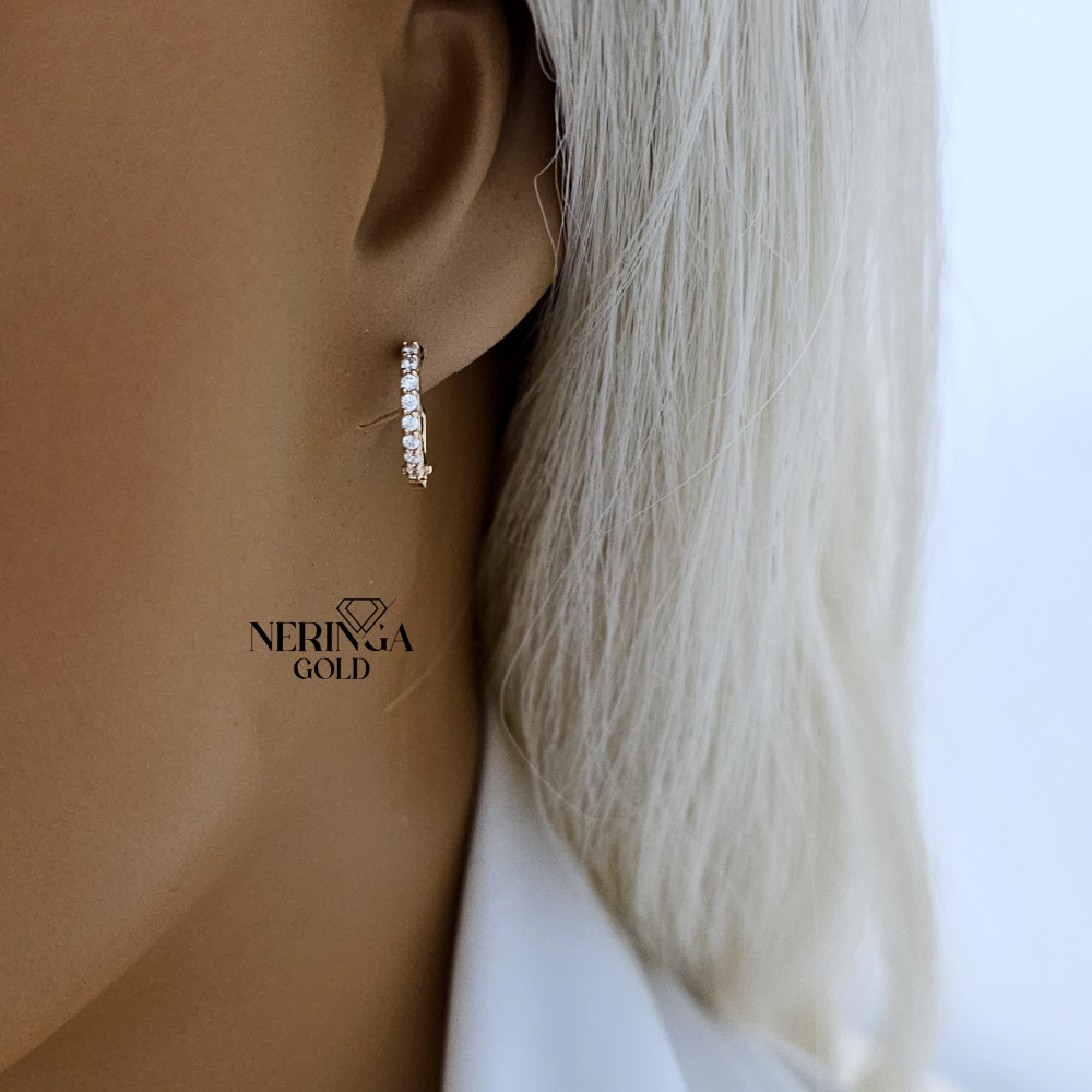 Rose gold hoop earrings #69640