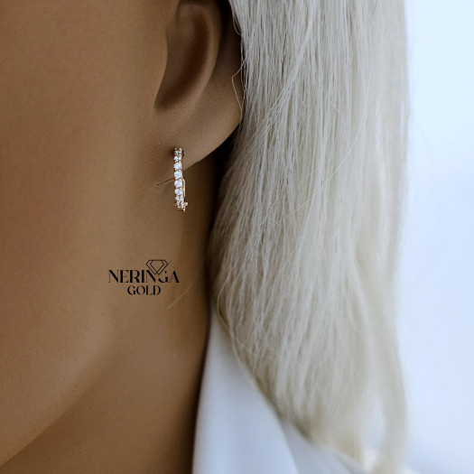 Rose gold hoop earrings #69641