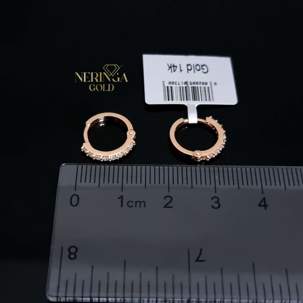 Rose gold hoop earrings #69640