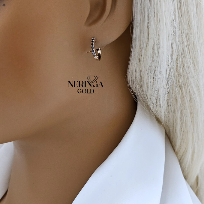 Rose gold hoop earrings #66883