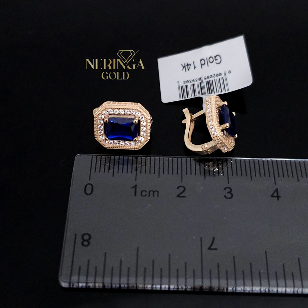 Rose gold english lock earrings #67712