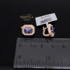 Rose gold english lock earrings #66865